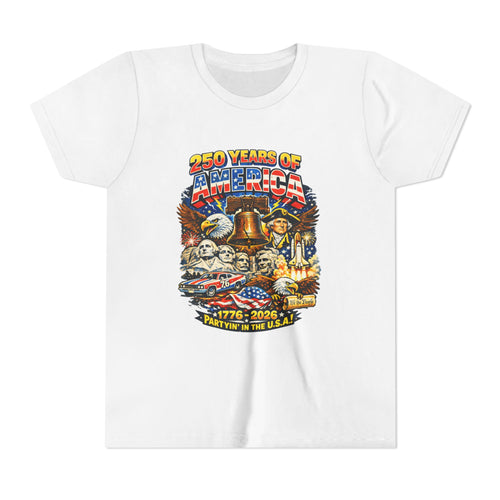250 Years of America Youth Tee | 1776-2026 Patriotic Liberty Bell Eagle