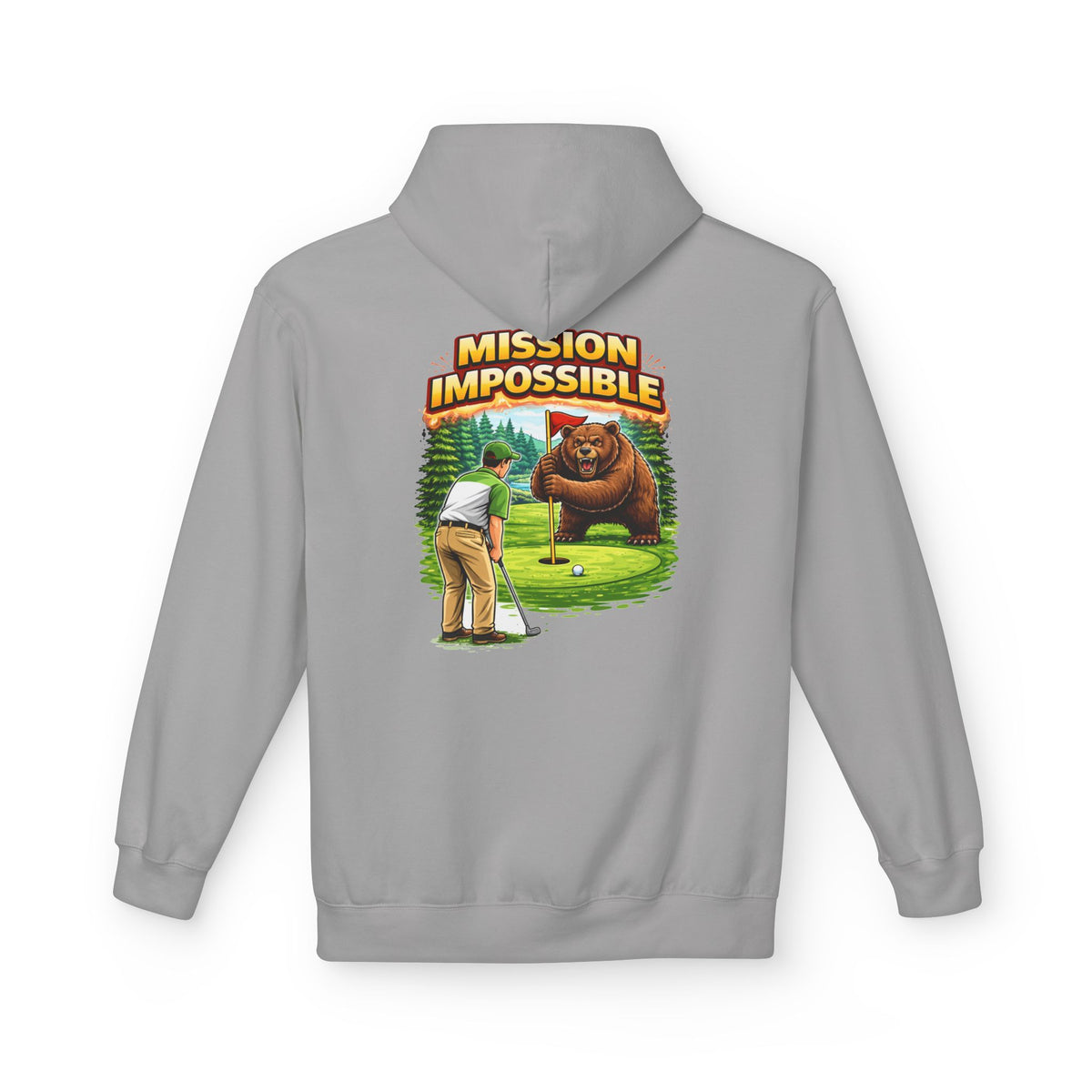 Mission Impossible Bear Golf Hoodie | Humorous Golf Illustration