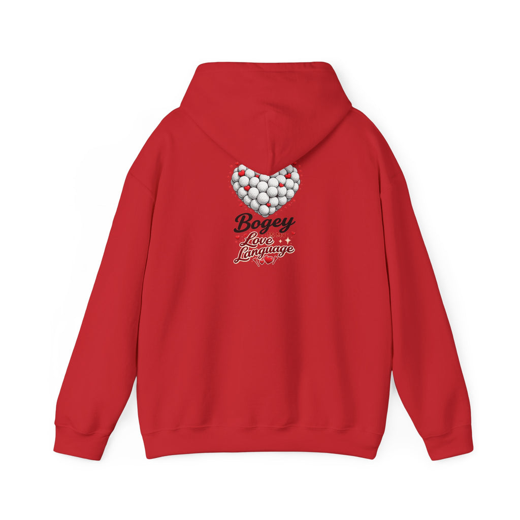 Bogey Love Language hoodie | Golf ball heart design sweatshirt
