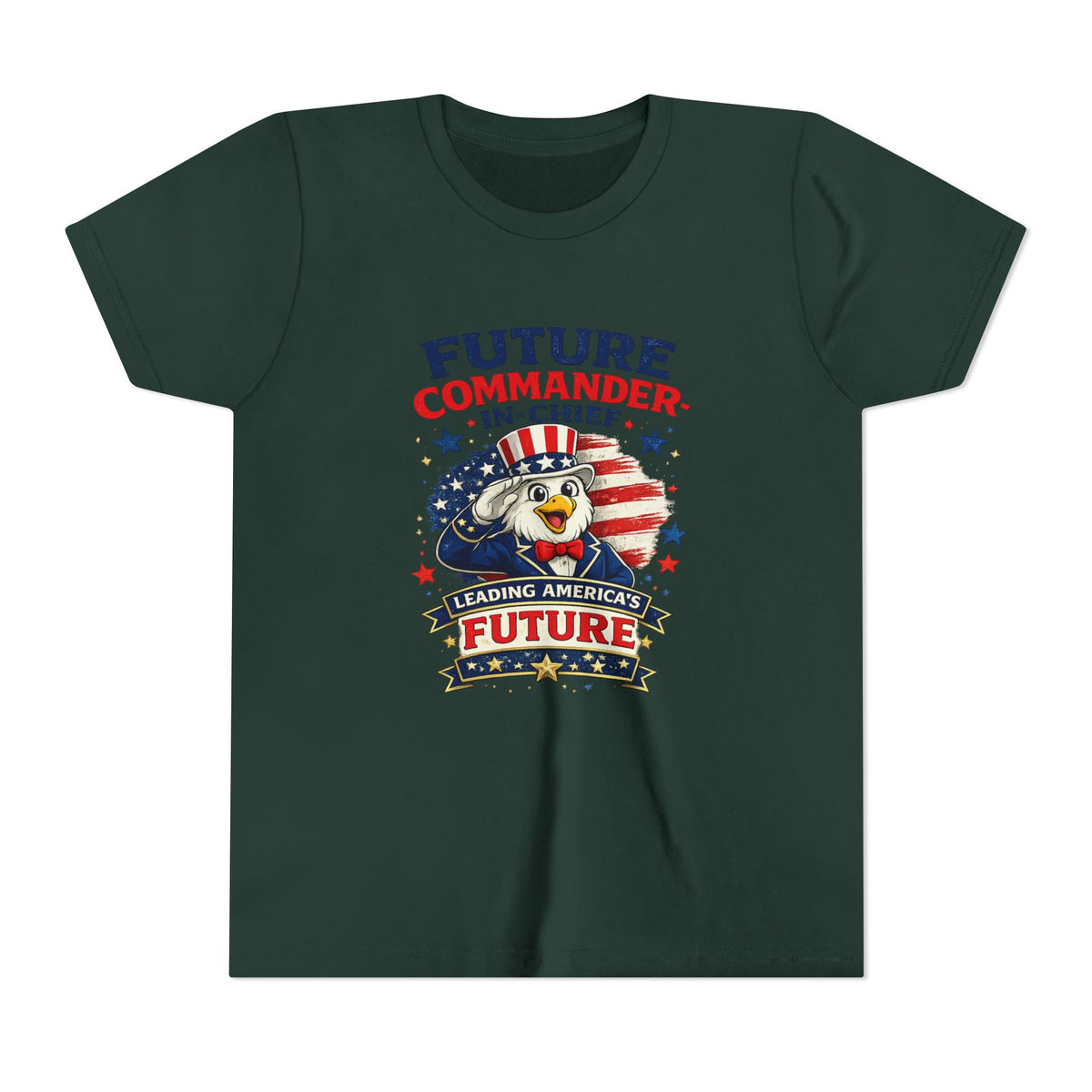 Future Commander in Chief Youth Tee | Patriotic Eagle, USA Stars Stripes