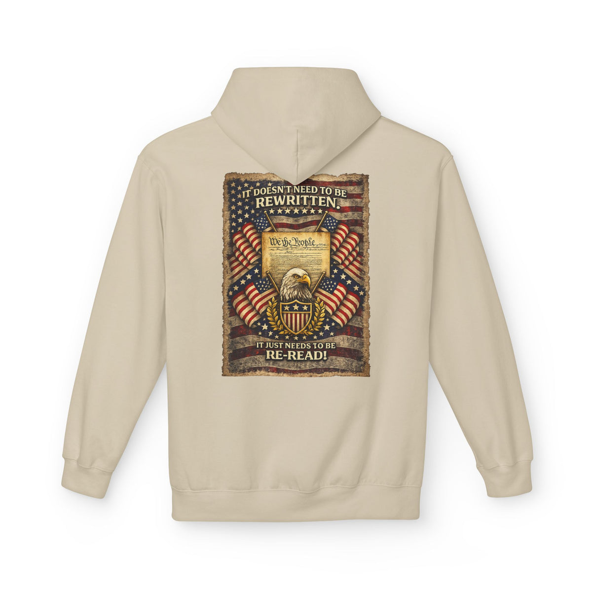 Constitution & Bald Eagle Hoodie | Patriotic American Flag, Historical Document Design