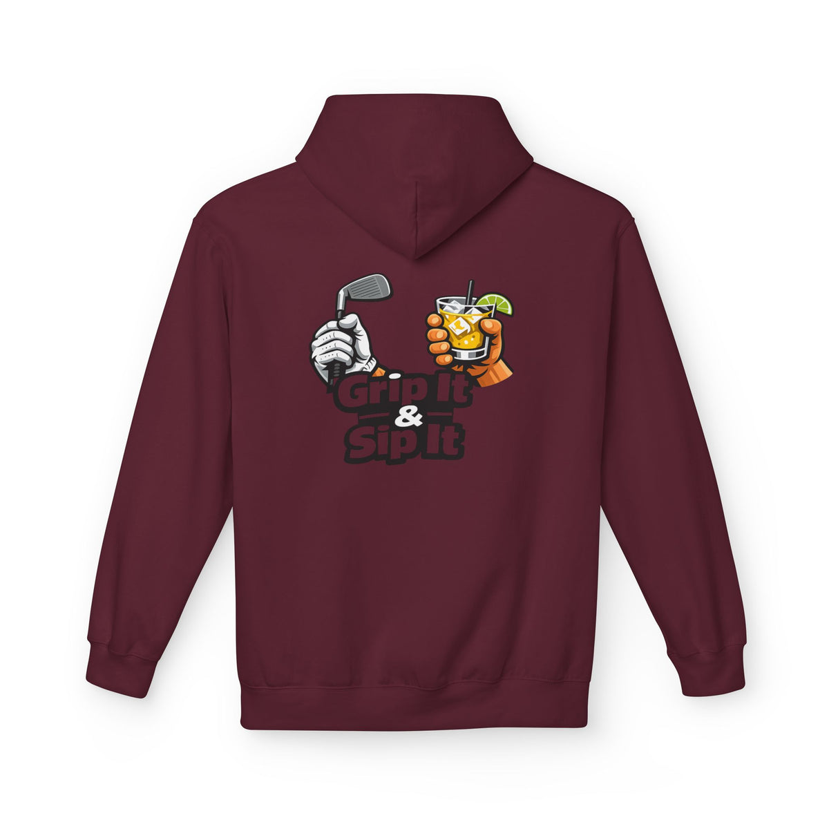 Grip It & Sip It Golf Hoodie | Golf Club and Cocktail Design