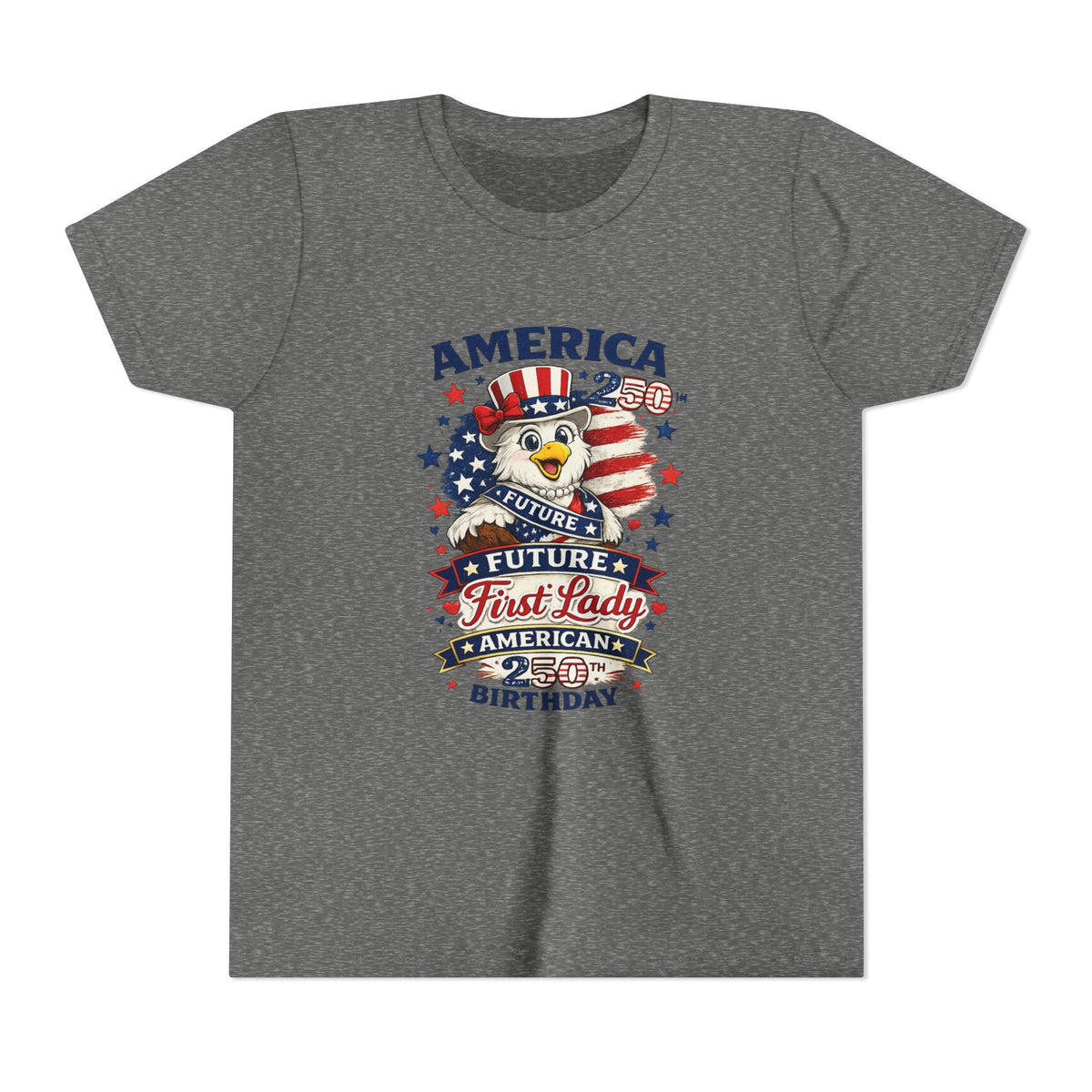America Eagle Flag Birthday Youth Tee | Future First Lady Patriotic 4th of July