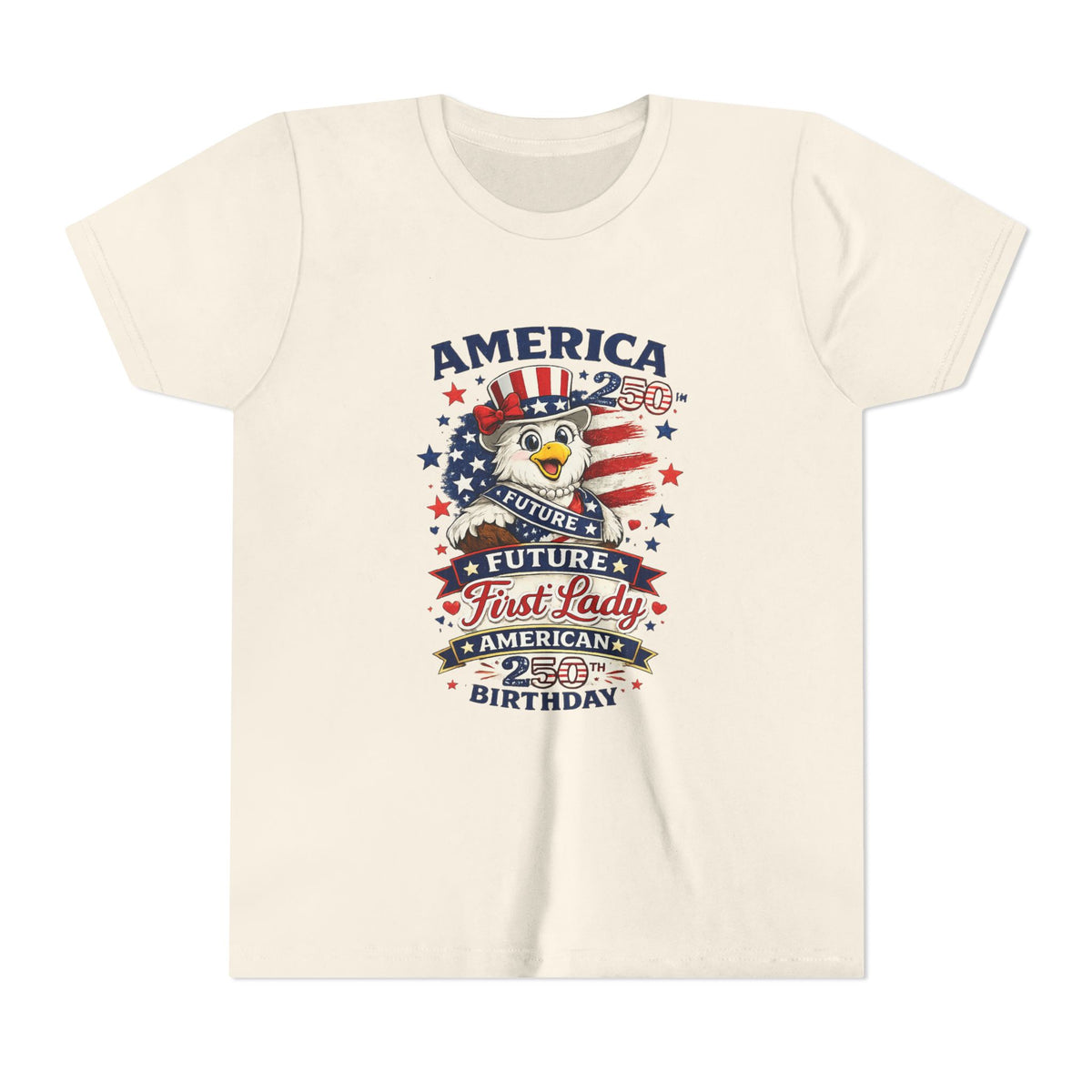 America Eagle Flag Birthday Youth Tee | Future First Lady Patriotic 4th of July