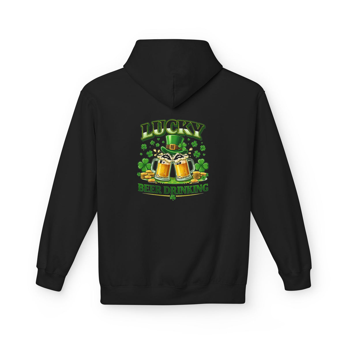Hoodie — "Lucky Beer Drinking" St. Patrick's Day Shamrock Sweatshirt