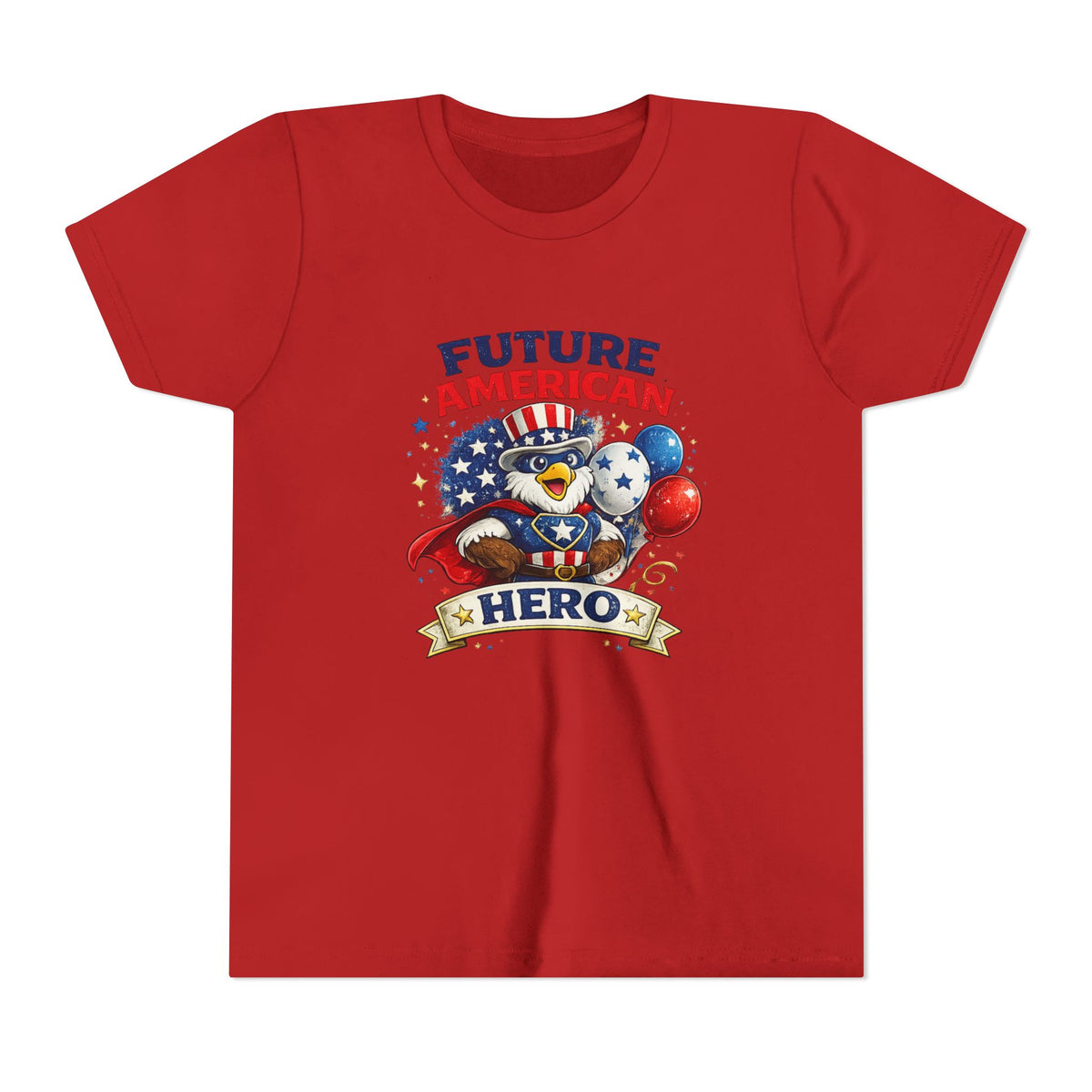 Future American Hero Youth Tee | Patriotic Eagle, Stars & Balloons