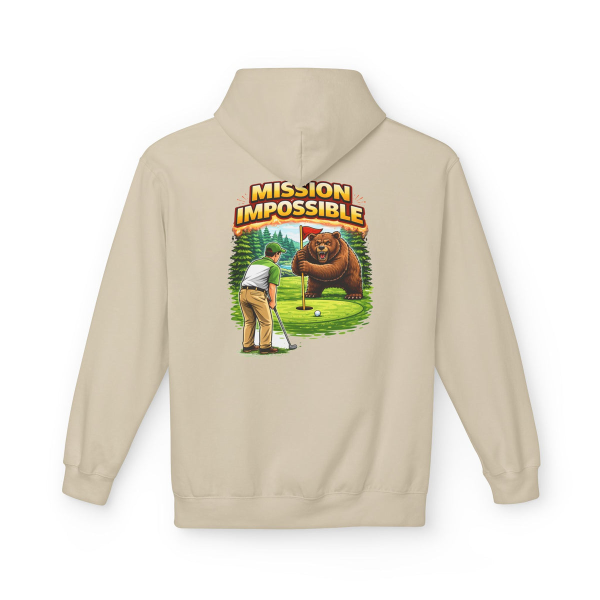 Mission Impossible Bear Golf Hoodie | Humorous Golf Illustration