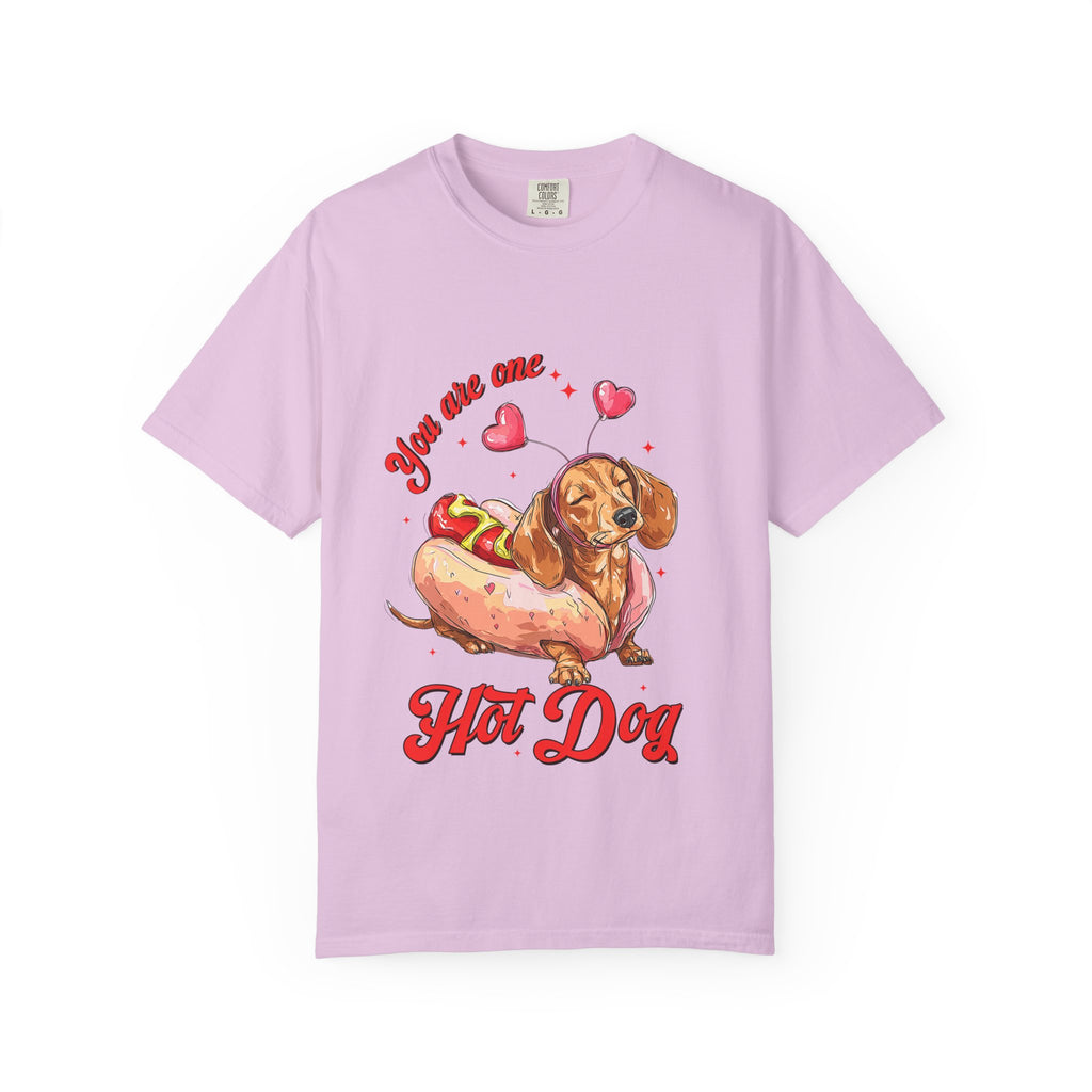 You Are One Hot Dog T-Shirt — Cute Dachshund Valentine Graphic Tee
