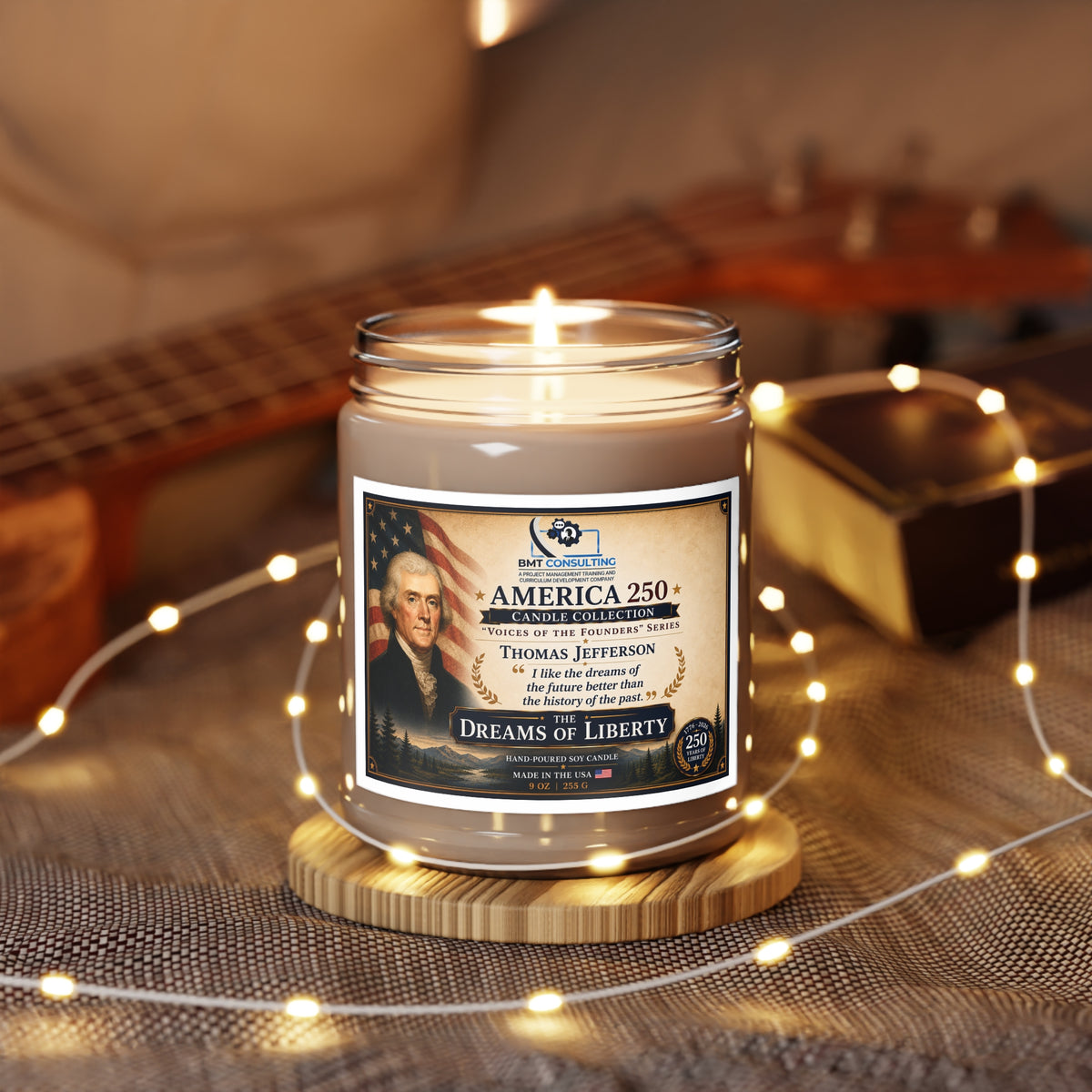 Dreams of Liberty Thomas Jefferson Candle 9oz Soy Jar | America 250