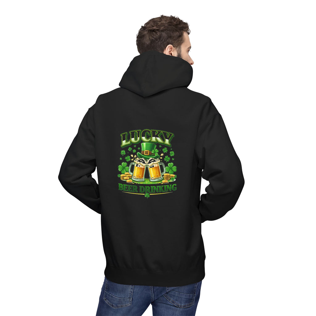 Hoodie — "Lucky Beer Drinking" St. Patrick's Day Shamrock Sweatshirt