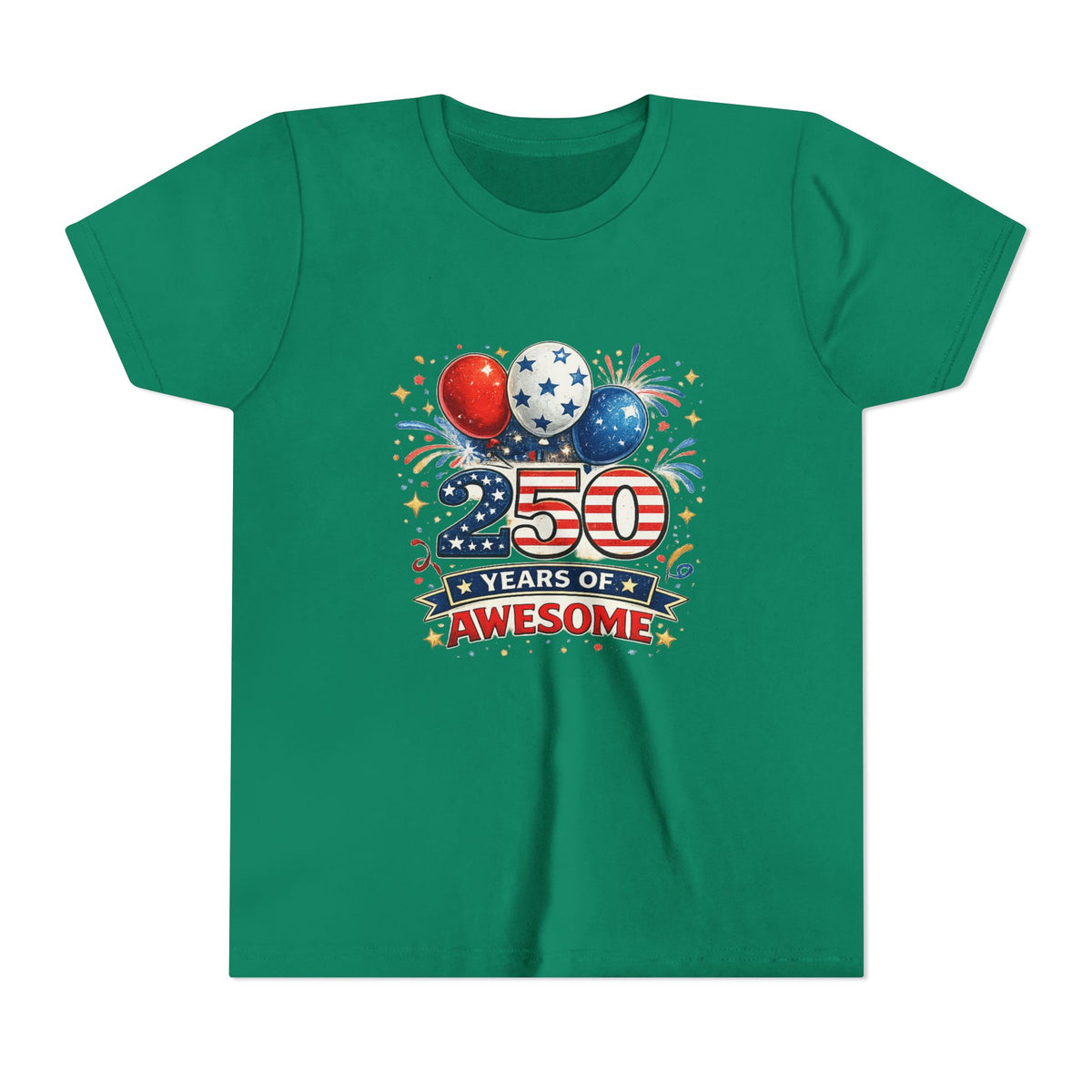 250 Years of Awesome Youth Tee | Patriotic Birthday Independence Day