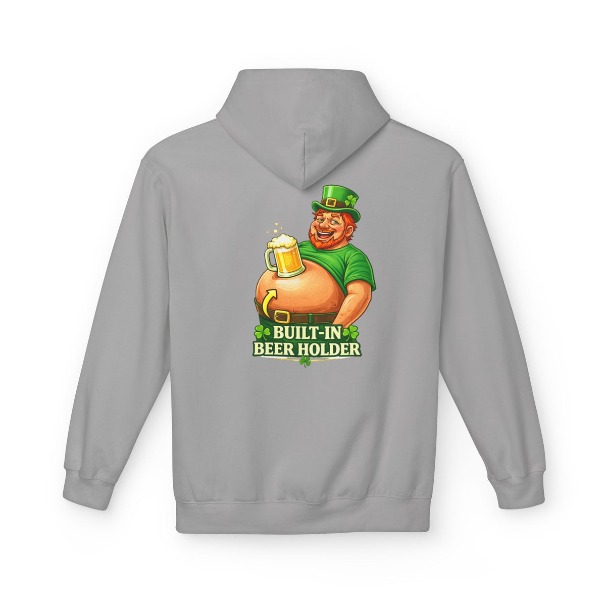 Built-In Beer Holder Hoodie | St. Patrick's Day Leprechaun Beer Belly Design