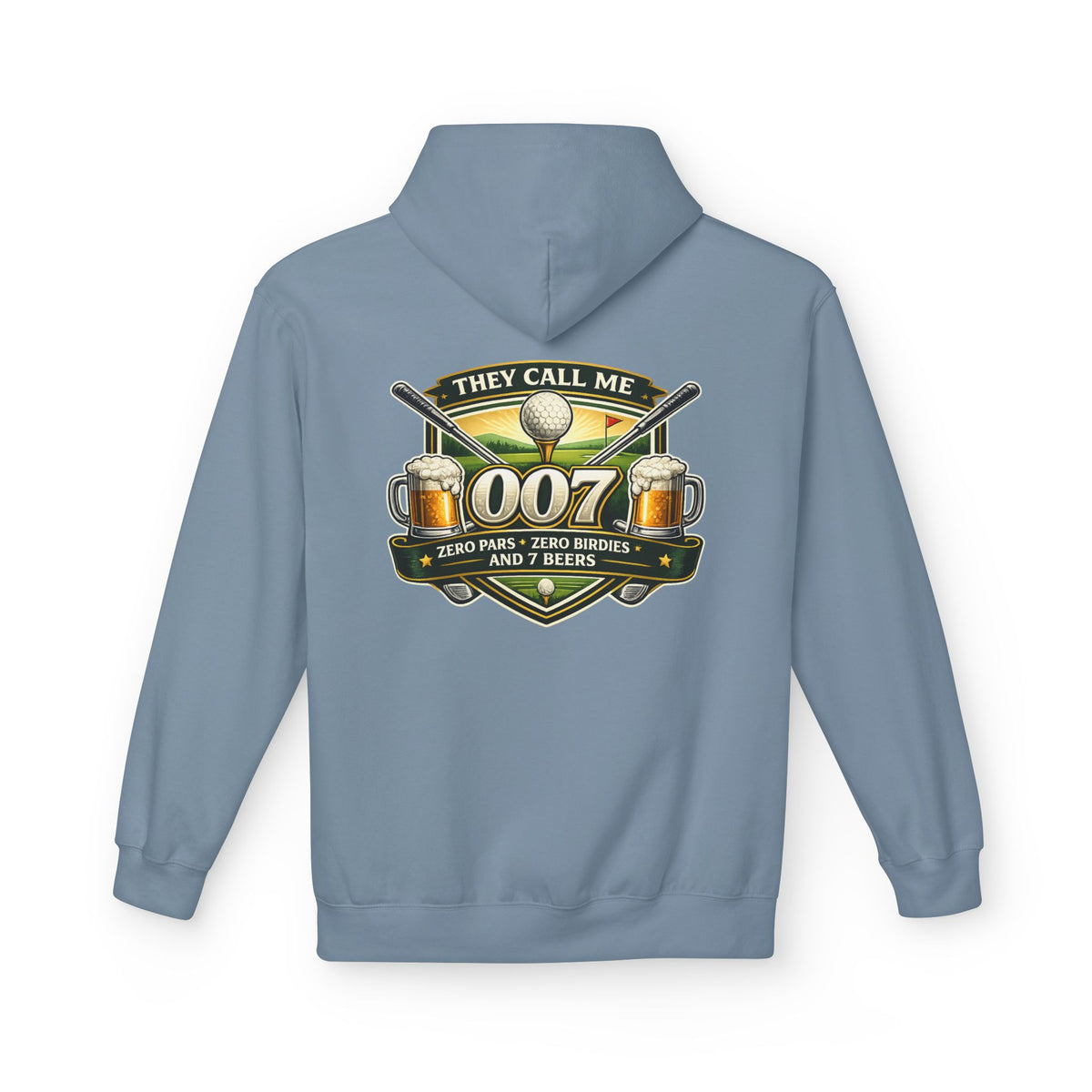 They Call Me 007 Golf Logo Hoodie | Golfers 007 Badge, Beer & Par Tee Design