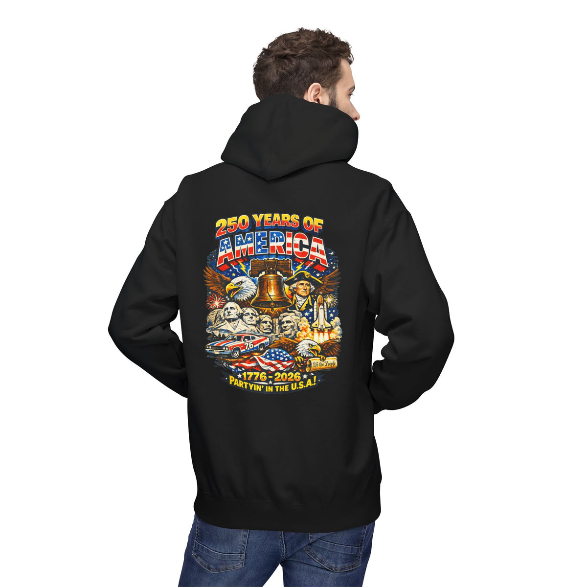 250 Years of America Hoodie | 1776-2026 Patriotic Liberty Bell Graphic