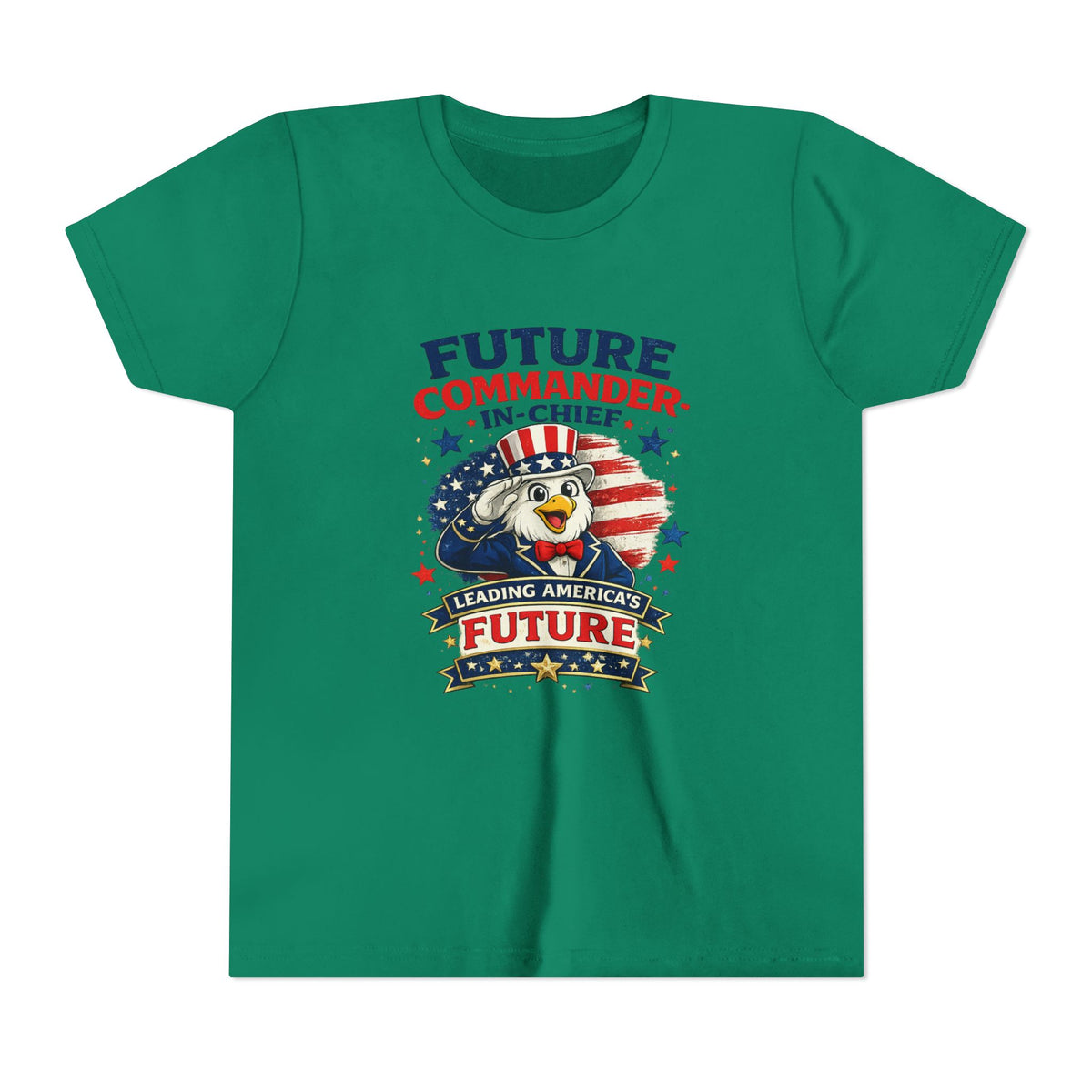 Future Commander in Chief Youth Tee | Patriotic Eagle, USA Stars Stripes