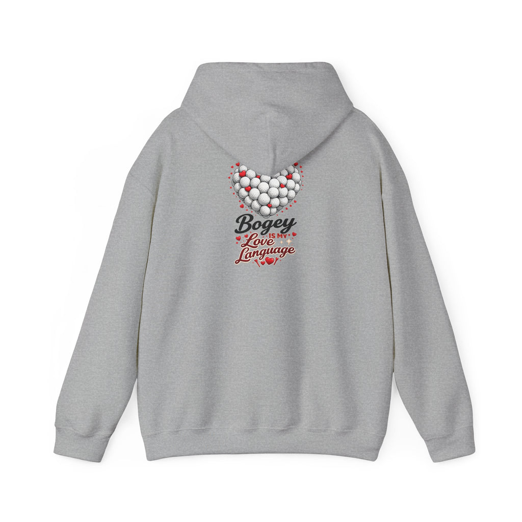 Bogey Love Language hoodie | Golf ball heart design sweatshirt