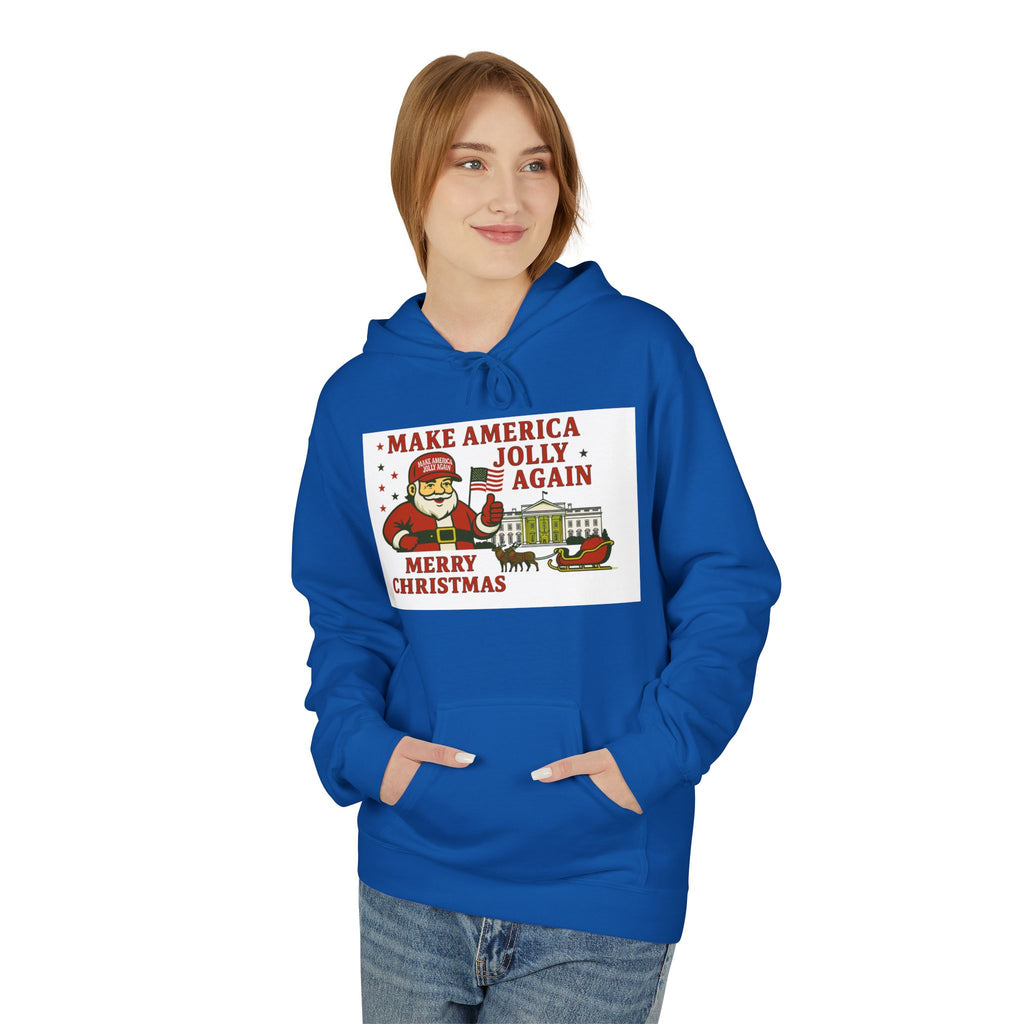 Make America Jolly Again Christmas Hoodie — Santa & White House Holiday Sweatshirt