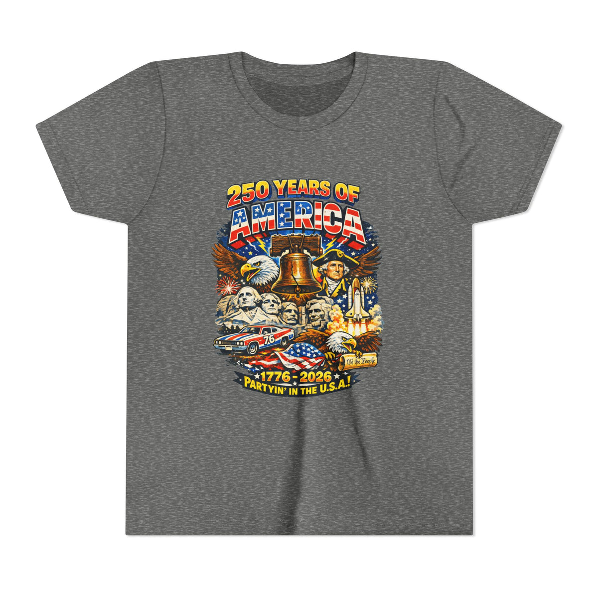 250 Years of America Youth Tee | 1776-2026 Patriotic Liberty Bell Eagle