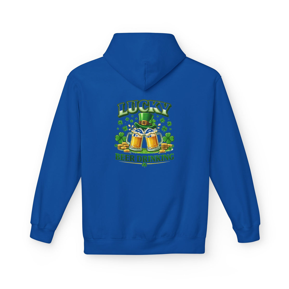 Hoodie — "Lucky Beer Drinking" St. Patrick's Day Shamrock Sweatshirt