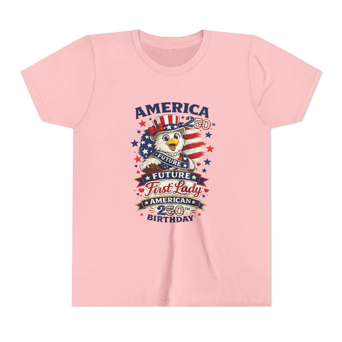 America Eagle Flag Birthday Youth Tee | Future First Lady Patriotic 4th of July