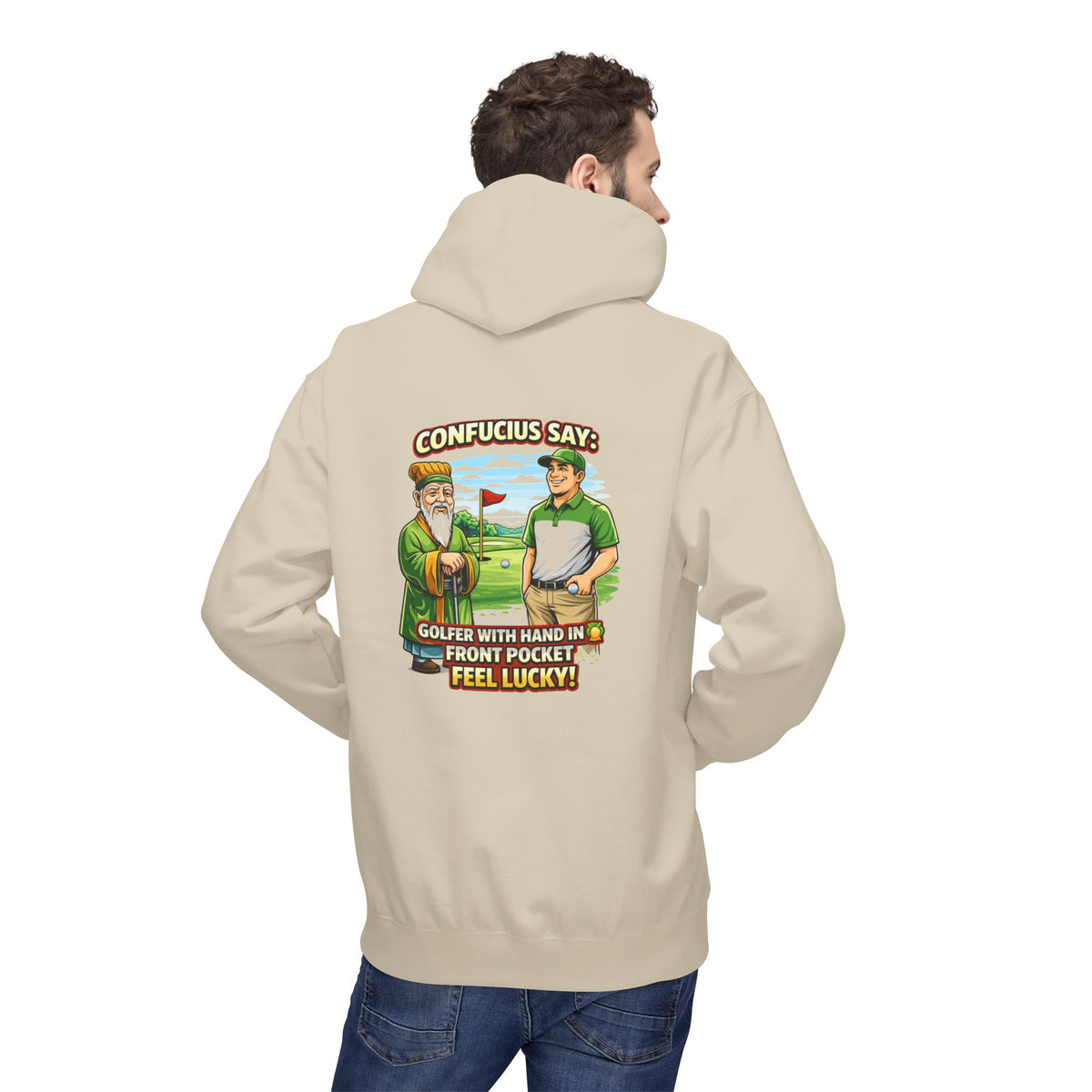 Confucius Say Golfers With Hands In Front Pocket Hoodie | Funny Golf Humor