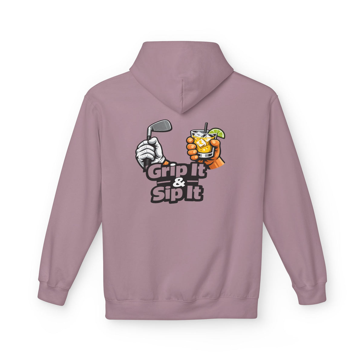 Grip It & Sip It Golf Hoodie | Golf Club and Cocktail Design