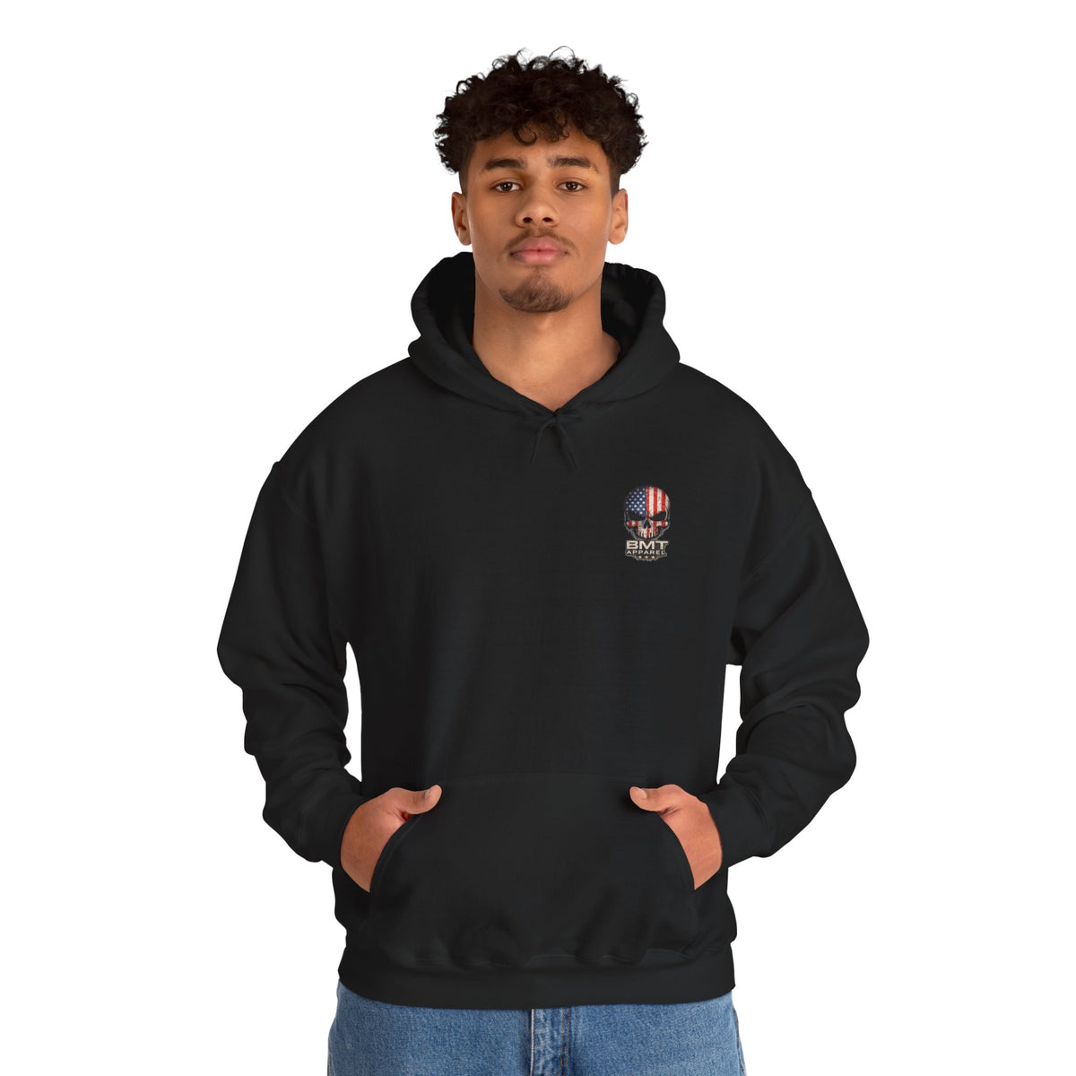 American Flag Skull Hoodie | BMT Apparel patriotic skull sweatshirt