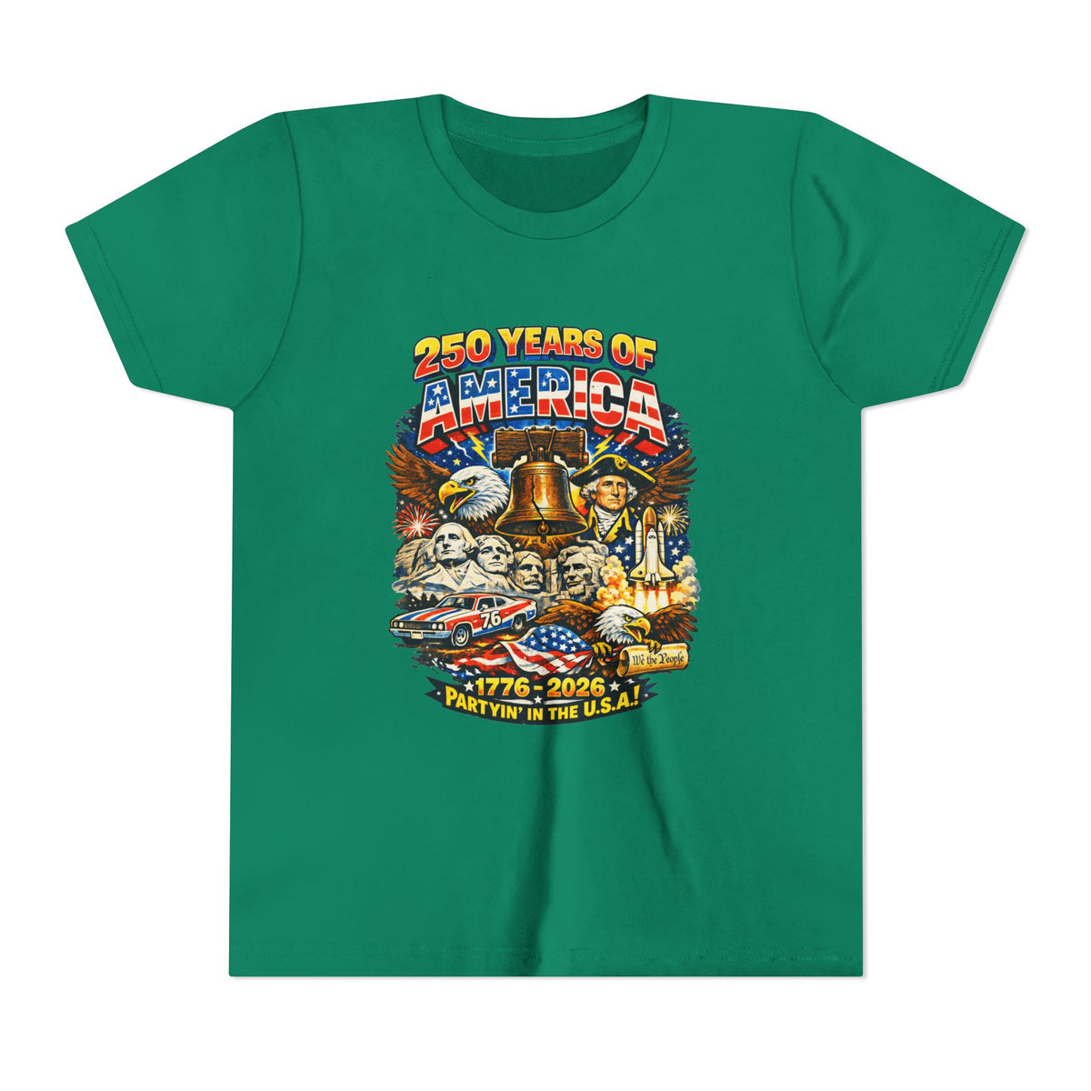 250 Years of America Youth Tee | 1776-2026 Patriotic Liberty Bell Eagle